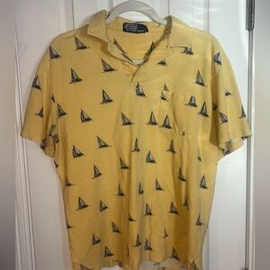 Vintage Polo Ralph Lauren men’s yellow polo with sailboats size large